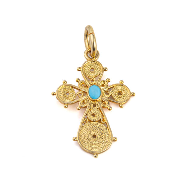 Byzantine Filigree Cross with Turquoise Enamel
