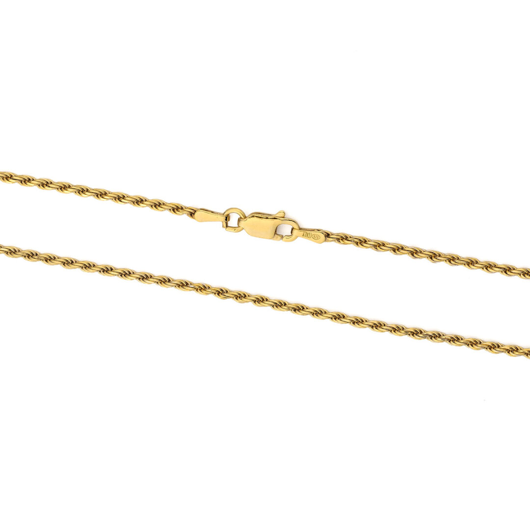 PON-AL-07226013GPb Rope Chain 925 Sterling Silver and Gold Plated
