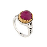 Gerochristo – Dione Oval Ring in Sterling Silver with Doublet Gemstone - Image 10