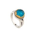 Gerochristo - Dione round ring in sterling silver with Doublet stone - Image 6