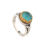 Gerochristo - Dione round ring in sterling silver with Doublet stone - Image 5