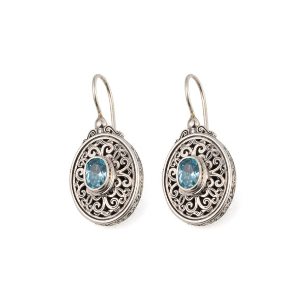 Gerochristo - Mediterranean Oval Earrings with Gemstones
