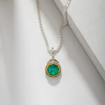 Gerochristo - Iris small Round Pendant in Sterling Silver with Doublet Gemstones - Image 2