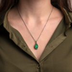 Gerochristo - Iris Oval Pendant in Sterling Silver with Doublet Gemstone - Image 2