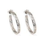Greek Key Meandros Hoop Earrings