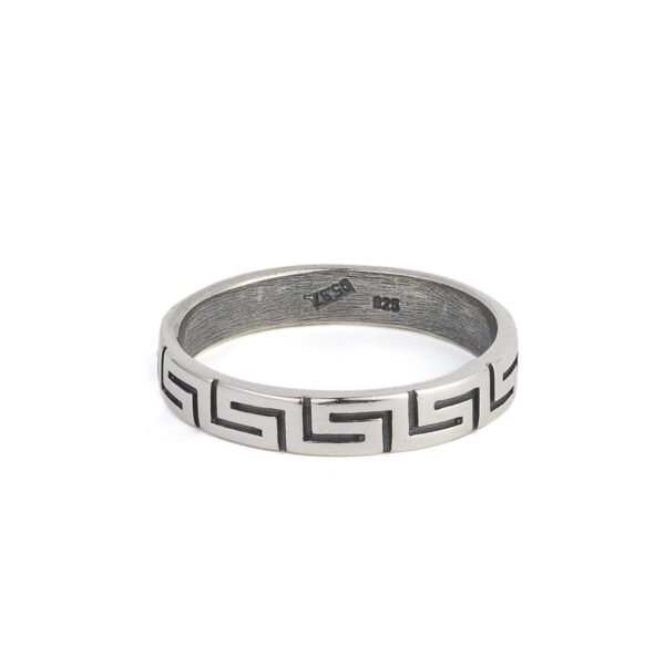 Meandros Greek Key Ring in Sterling Silver