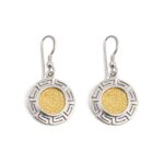 Phaistos Disc Earrings - Sterling Silver and Gold Plated