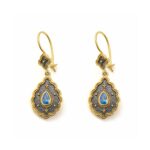 Byzantine Dangle Earrings with Blue Zircon