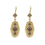 Byzantine Drop Earrings with Zircon - 925 Sterling Silver