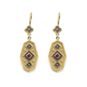 Byzantine Drop Earrings with Zircon - 925 Sterling Silver