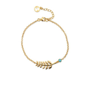 Sterling Silver Chain Bracelet With a Palm Tree Leaf