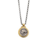 Sterling Silver Chain Necklace with Goddess Athena Pendant