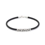 Meander Thin Caoutsouk Bracelet - 925 Sterling Silver