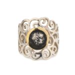 Goddess Athena Spiral Ring - 14K Gold and Sterling Silver