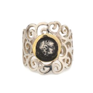 Goddess Athena Spiral Ring - 14K Gold and Sterling Silver