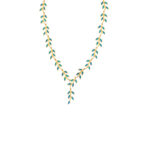 Opal Olive Tree Branch Leaf Necklace