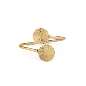 14k Gold Double Phaistos Disc Ring
