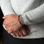 Δερμάτινο Βραχιόλι Μαίανδρος απο Ασήμι 925 και 14Κ Χρυσό - Image 2