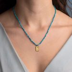 Semi Precious Stone String Necklace with Evil Eye - Image 2