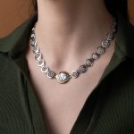 Athena Greek Coin Spiral Necklace - Sterling Silver and Gold - Image 2