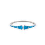 Ασήμι 925 - Βραχιόλι Bangle με Μπλε Όπαλ