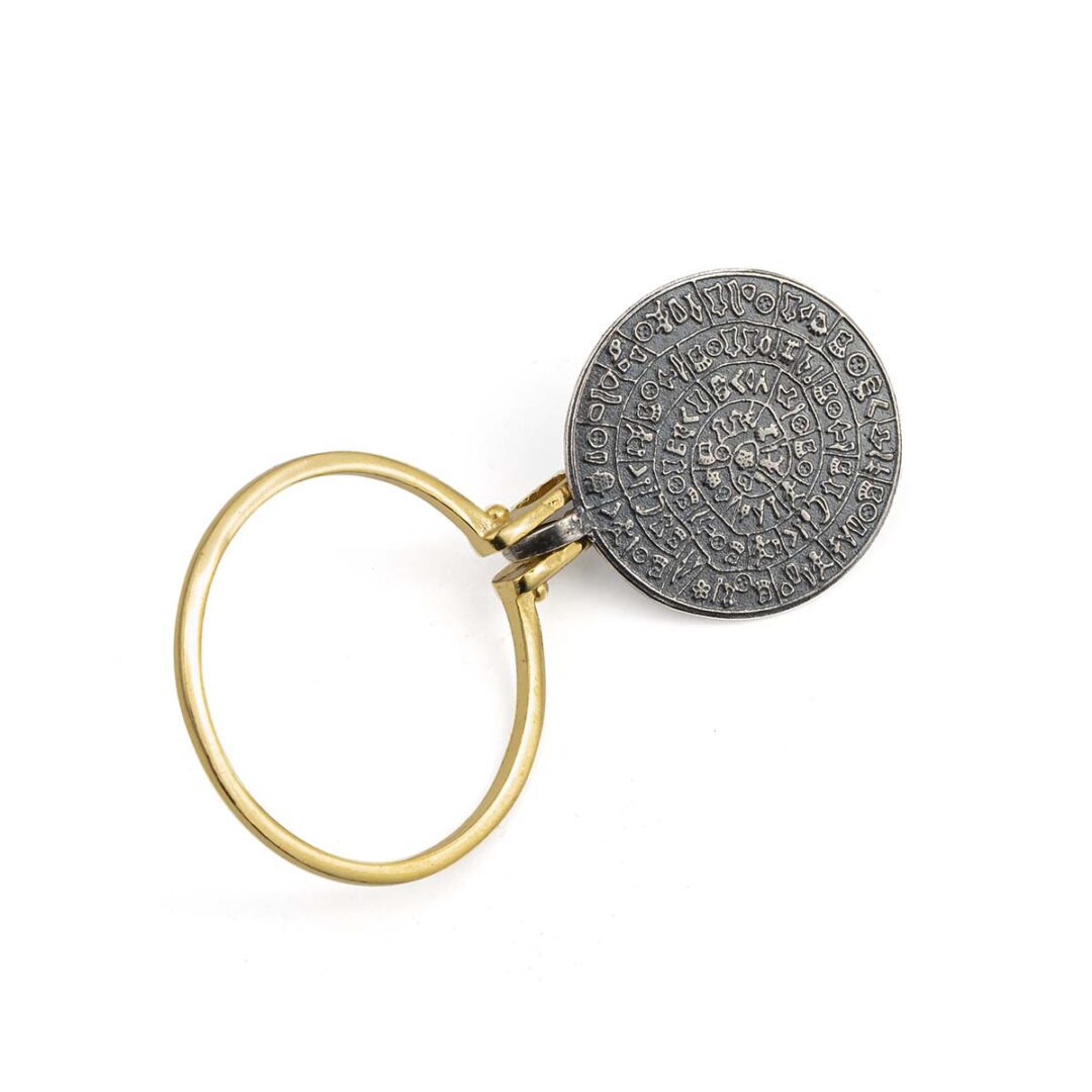 49231b Open Phaistos Pendant – Sterling Silver and Gold Plated - Image 2