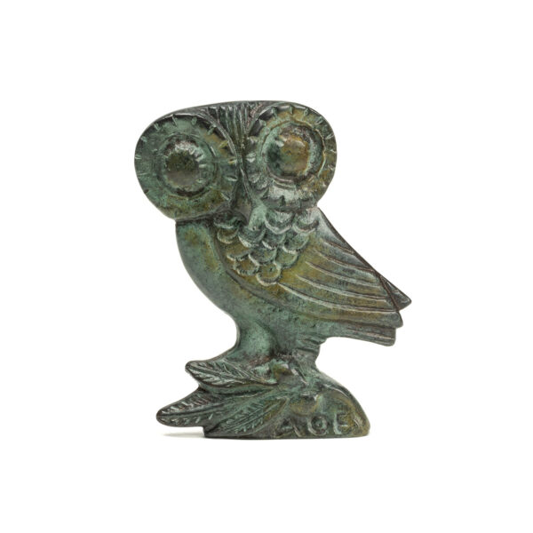 Wisdom Owl Symbol of Goddess Athena - Bronze Sculpture - Image 1