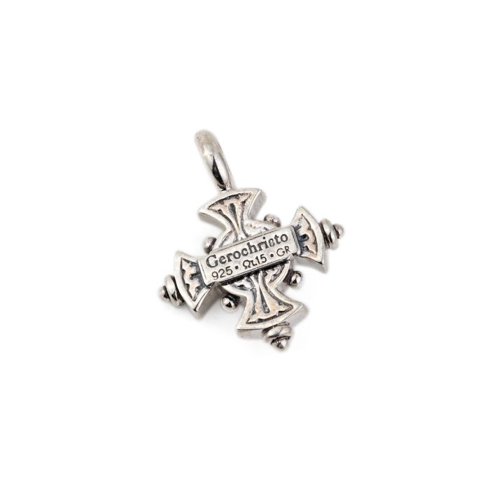 Gerochristo – Cross in 925 Sterling Silver with Garnet - Image 3