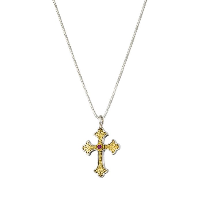 Gerochristo - Aretousa Cross in 18K Gold and Sterling silver - Image 3