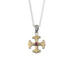 Gerochristo - Classic Cross in 18K Gold and Sterling Silver with ruby - Image 3