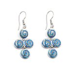 Spiral Opal Dangle Earrings - Sterling Silver