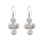 Spiral Opal Dangle Earrings - Sterling Silver - Image 2