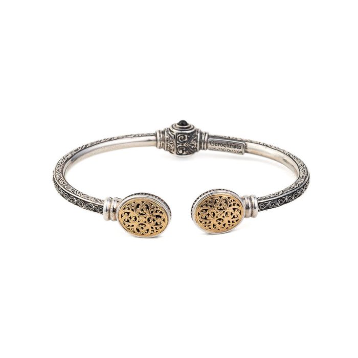 Gerochristo - Mediterranean Bracelet in 18K Gold and Sterling Silver with Ruby - Image 1