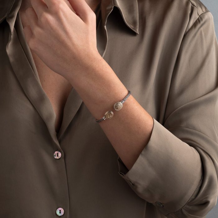 Gerochristo - Mediterranean Bracelet in 18K Gold and Sterling Silver with Ruby - Image 2