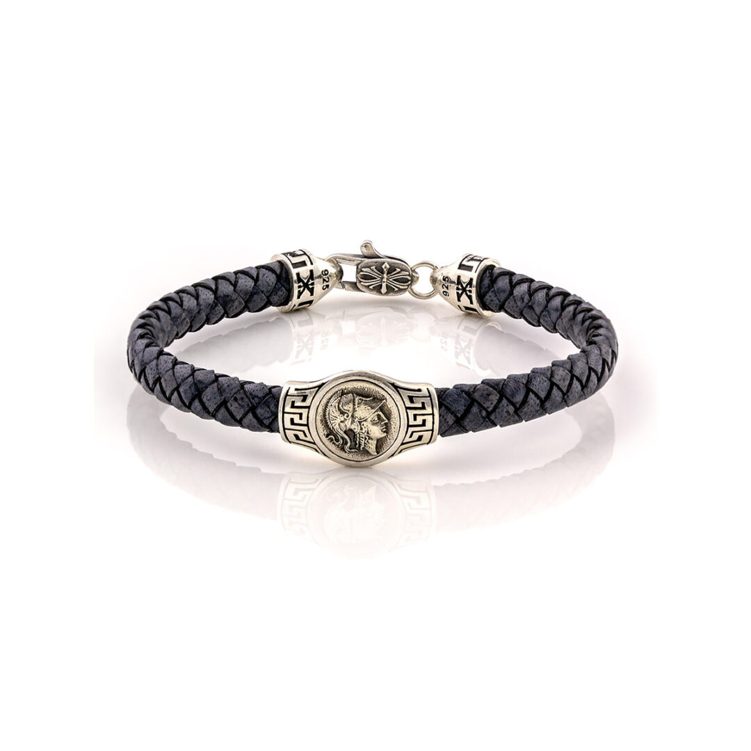 702-0912 Athena Leather Bracelet - 925 Sterling Silver
