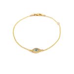 9K Yellow Gold Evil Eye Bracelet