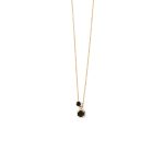 Black Enamel Cross Necklace – 14K Gold