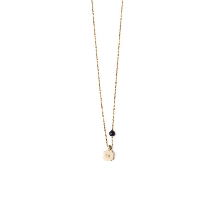 Black Enamel Cross Necklace – 14K Gold - Image 3