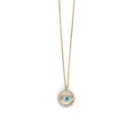 14K Yellow Gold Necklace Evil Eye with zircon - Image 2