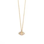 Open Eye Necklace with White Zircon – 14K Gold - Image 3