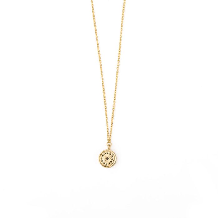 Round Evil Eye Necklace - 9K Gold - Image 3
