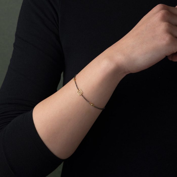 Sterling Silver Chain Bracelet with a Meander - Image 2