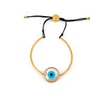 Mother of Pearl Eye Bracelet - Silver and Gold Plated