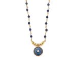 Rosary Stone Necklace with Beads and Enamel Evil Eye