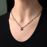 Rosary Stone Necklace with Beads and Enamel Evil Eye - Image 2