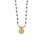 Rosary Stone Necklace with Beads and Enamel Evil Eye - Image 3