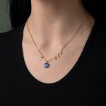 Sterling silver Chain Necklace with a Colored Eye - Image 2