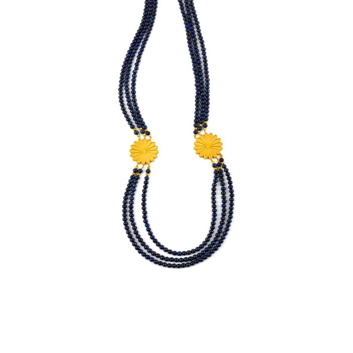 Rosette Necklace - sterling silver and gold plated - Image 1