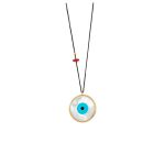 Mother of Pearl Evil Eye Necklace - 925 Sterling Silver