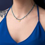Sterling Silver Turquoise Necklace with Goddess Athena Coin - Image 2